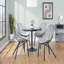 Chaise en métal noir avec coussins en similicuir gris clair - ensemble de 2