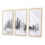 «Seattle Black Silhouette - Cityscape», ensemble d'art mural sur toile-138160272-138160275