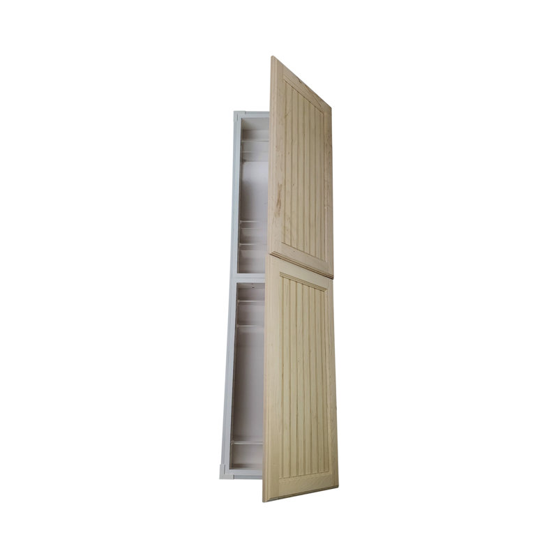 Armoire à pharmacie 2 portes Calista Beadboard, Beige brut, H 71 po x l 15,5 po x P 3,5 po