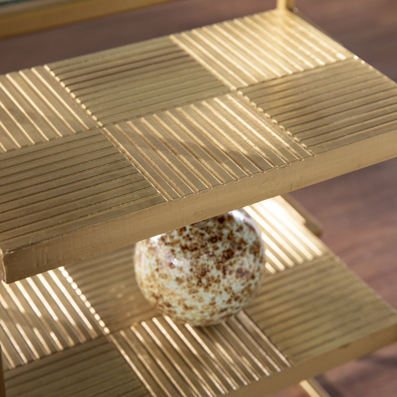 Table de bout en verre avec rangement