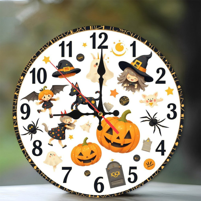 Horloge d'Halloween avec des fantômes mignons
