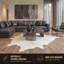 Tapis blanc cassé en cuir de vache Plainsboro
