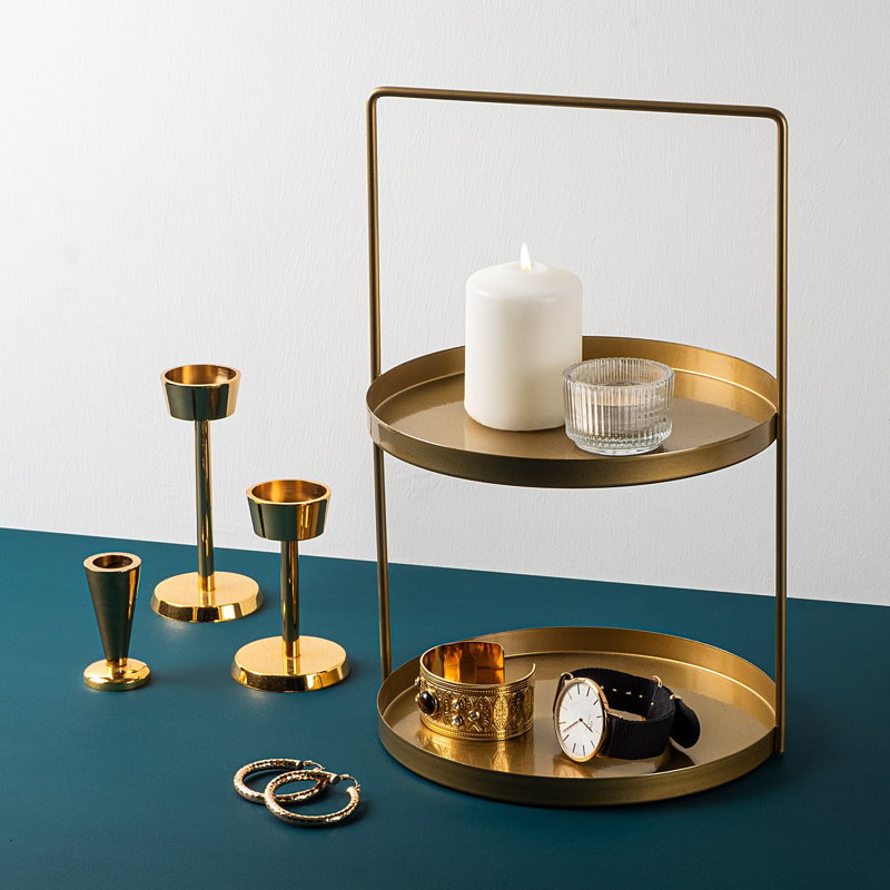 Elegant Decorative Metal Accessory, Gold Finish, 8.3 in Diameter x 13 in Height | 100% Metal Construction, Thickness: 0.05 in | Perfect for Home Decor, Stylish and Durable Accent Piece for Any Room