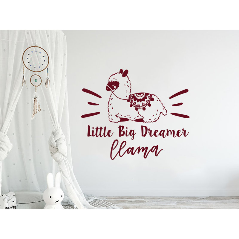 Adhésif décoratif llama de chambre de bébé little big rêver, Mauve