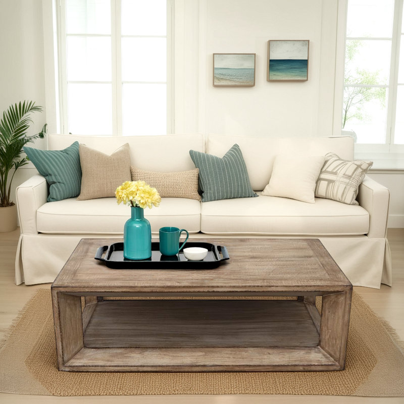 Table basse Torello en pin récupéré, naturel antique