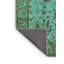 Tapis oriental en laine / polyester tissé à la machine en turquoise / brun-76835201