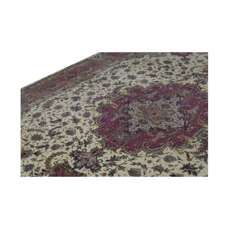 Hand-Knotted High-Quality Ivory Area Rug