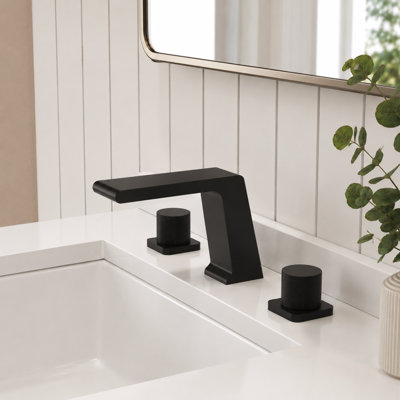 Robinet de salle de bain surdimensionné à 3 trous et 2 poignées avec drain