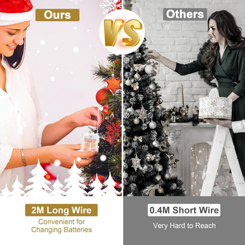Gold LED Metal Star Christmas Tree Topper with Remote