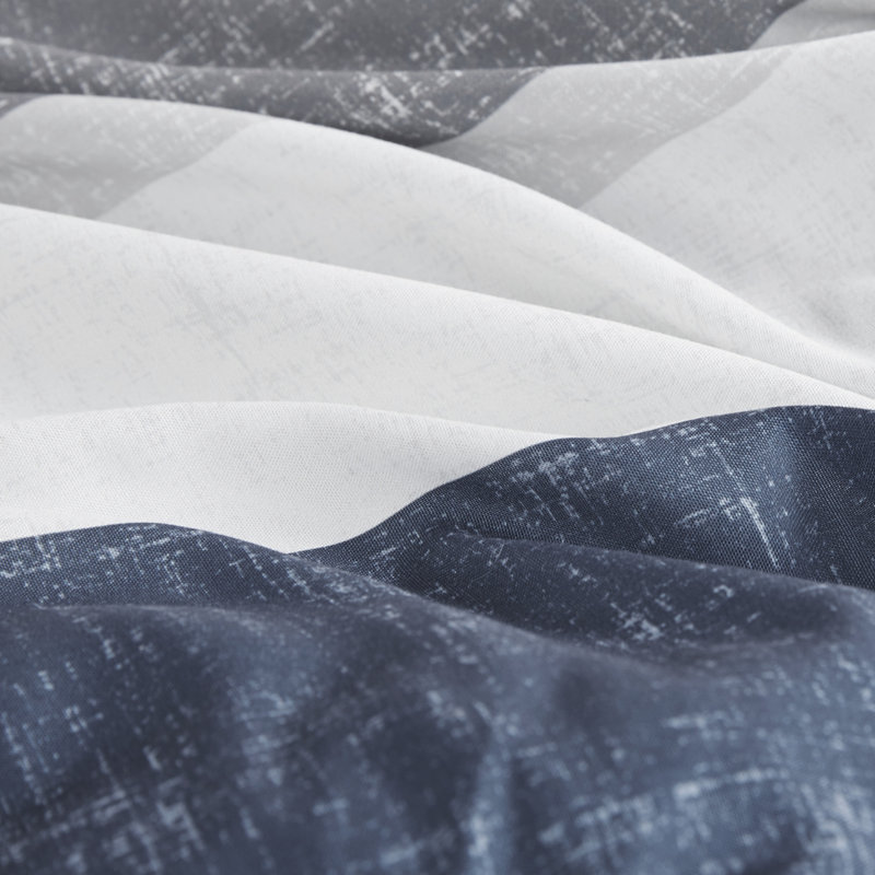 Jaxon Comforter Set with Bed Sheets, Full Comforter + 6 Additional Pieces, Navy/Gray