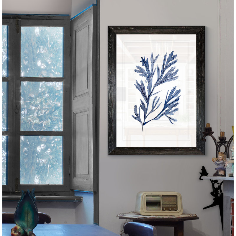 « algues under water i », reproduction d’image sur verre, H 32 po x l 44 po x 1,25 po, Encadré imprimé ébène