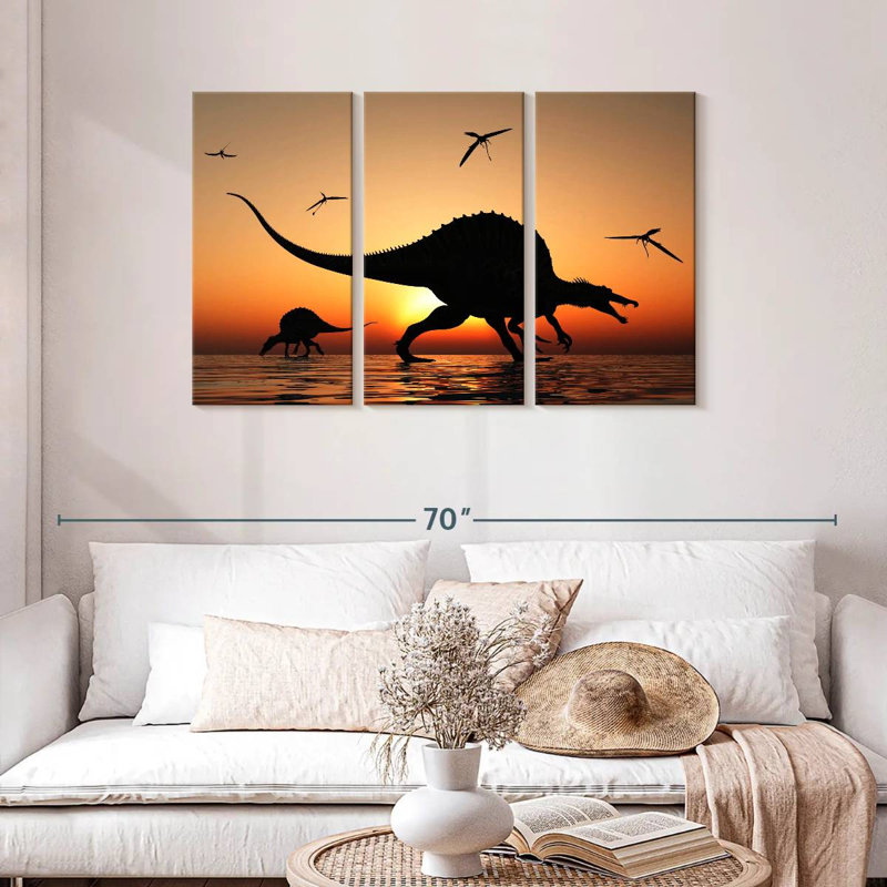 Brampt Dinosaur Sunset, 28" H x 45" W