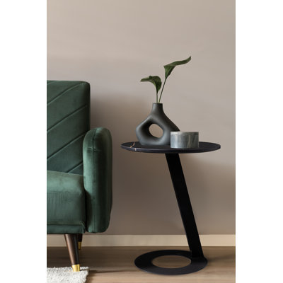 Cyla Side Black with Gold Marble Top Coffee Table
