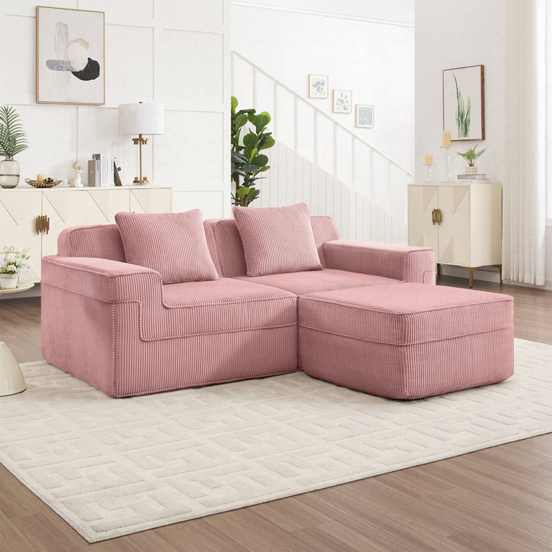 Canapé modulaire 2 places avec repose-pieds Modern