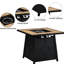 Table de foyer d'extérieur au propane de 40 000 pieds carrés de 28 po au design unique, brun, + fer, convient au décor d'extérieur à allumage automatique, cadre