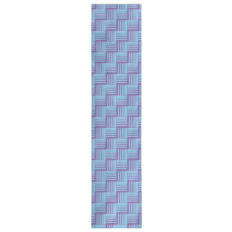 Fractured Stripes Table Runner, 16" x 72", Purple/Teal