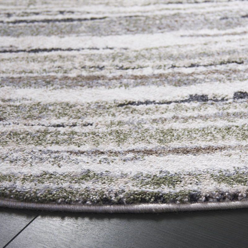 Fleurizard Opal Performance Abstract Rug, Round 6'7"