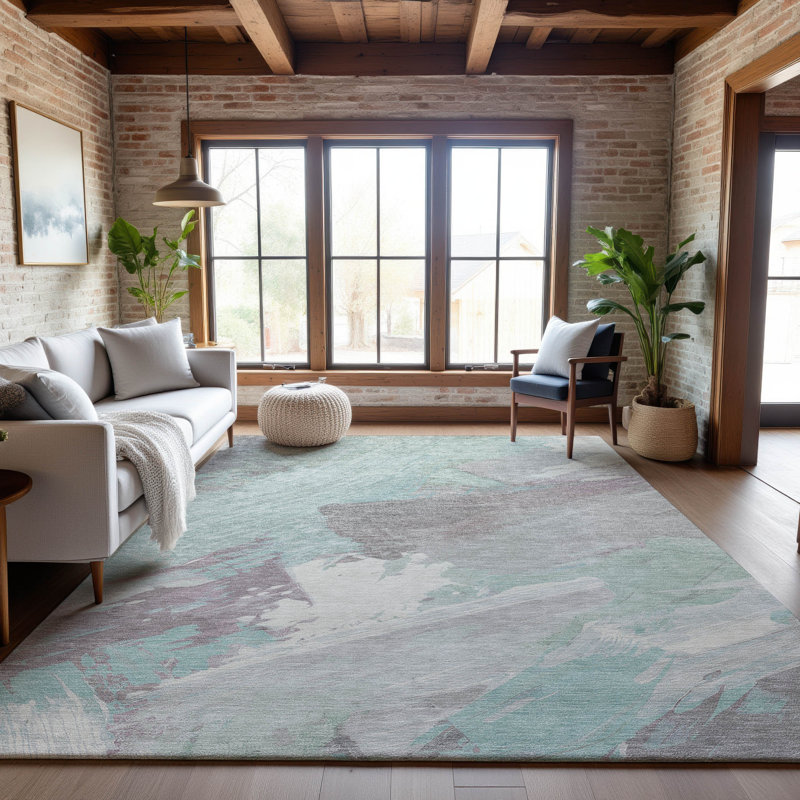 Premium Machine Washable Sykora AMF1511 Modern Rug, Rectangle 8' x 10'