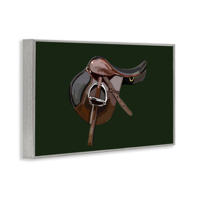 Western Horse Saddle Framed Giclee Art by Amelia Noyes
