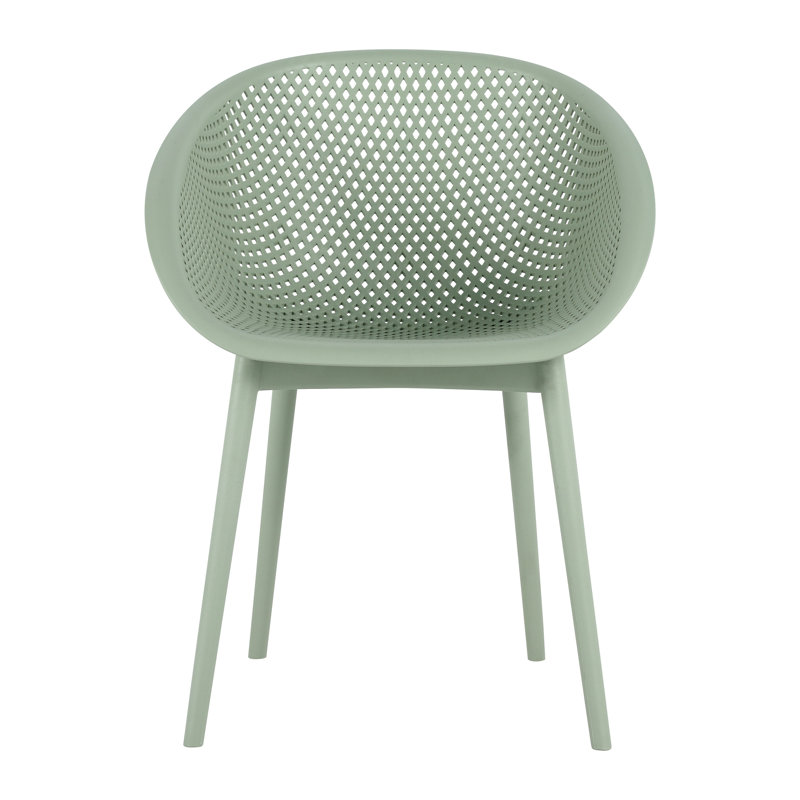 2-Pack Modern Lounge Chairs,Indoor/Outdoor All-Weather PP Plastic for Patio, Beach, Living Room, Pale Green