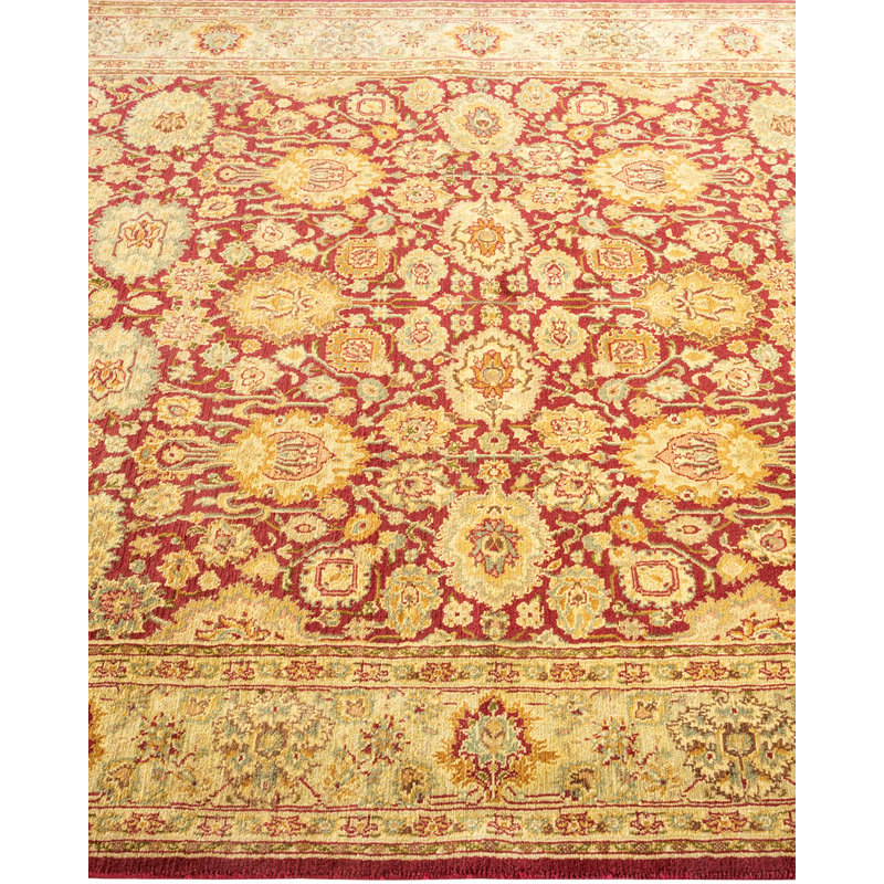 Hand-Knotted Purple Geometric Wool 5x8 Area Rug