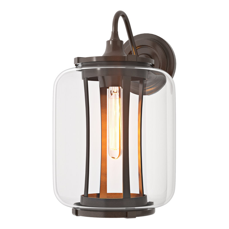 Fairwinds Outdoor Sconce - Clear Glass, Coastal Bronze, 14.7" H x 9" W x 11.2" D