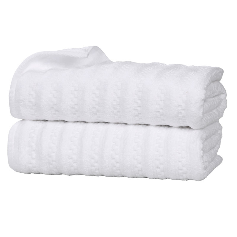 Zuma Zero Twist Cotton Medium Weight Soft Absorbent Bath Sheets, White