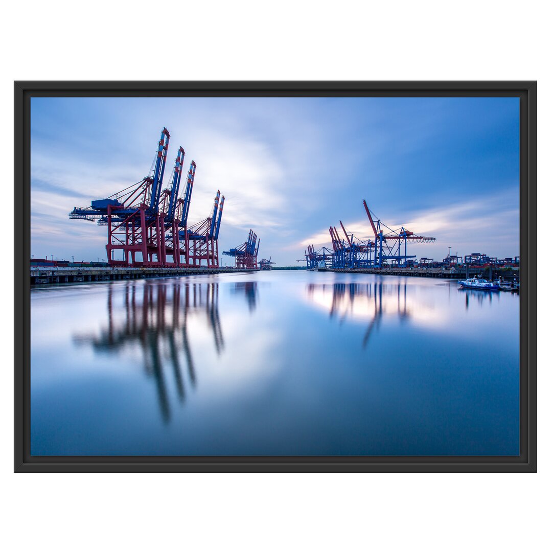 Hafen am Abend Gerahmter fotografischer Kunstdruck