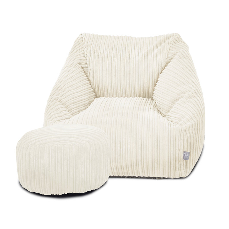 rucomfy Beanbags Big Kids Snuggle Chair - Large Corduroy Armchair for Kids & Teenagers - Home Furniture Living Room or Bedroom Seating - Machine Washable - 70 x 80 x 60cm
