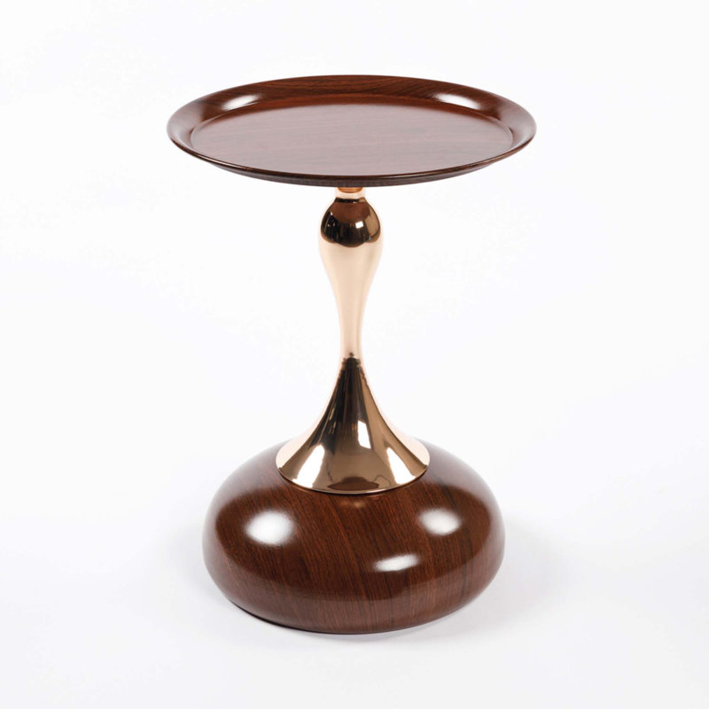 Table d'appoint ronde Mermaid Tail, Noyer brun