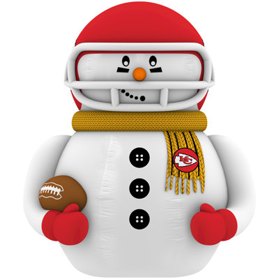 Joueur de bonhomme de neige gonflable Sporticulture Kansas City Chiefs - 7 pi de hauteur avec lumières DEL | Bonhomme de neige NFL Moteur de souffleur intégré, résistant aux intempéries, utilisation intérieure / extérieure