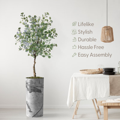 66'' Faux Eucalyptus Tree in Planter