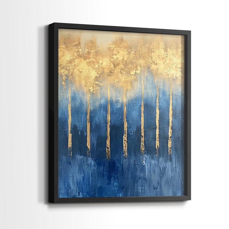 ABSTRACT Series V - Impression encadrée de qualité supérieure - Prêt à accrocher - Aucun clou requis, Noir, noir, noir, noir