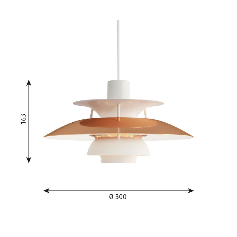 PH 5 1 - Light Pendant, Copper, 6.4" H x 11.8" W x 11.8" D