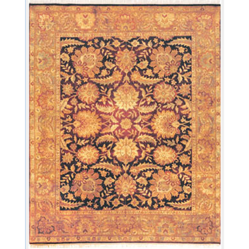 Tapis rouge et or de haute qualité noué à la main