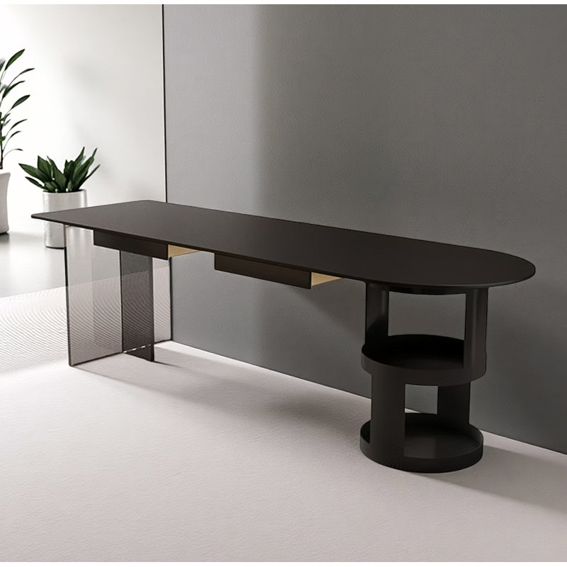 Bureau en pierre frittée Minimalist, H 29,5 po x l 63 po x P 31,5 po, Noir