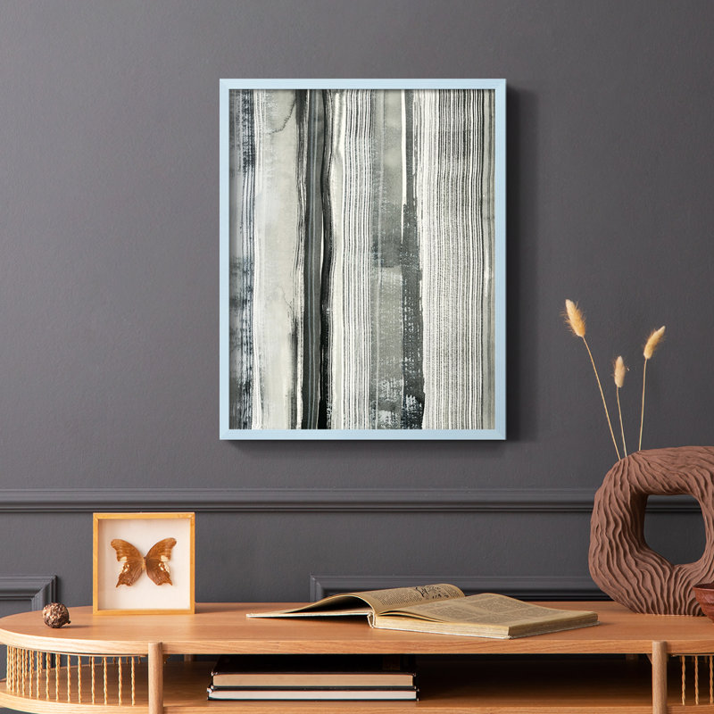 Differing Parallels II Framed Print - Solid Wood, Blue, 10" H x 8" W