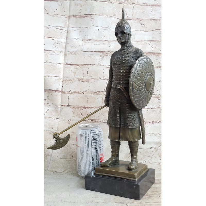 Bronze Large Medieval Art Knight Warrior Middle Ages Sculpture Statue Figurine