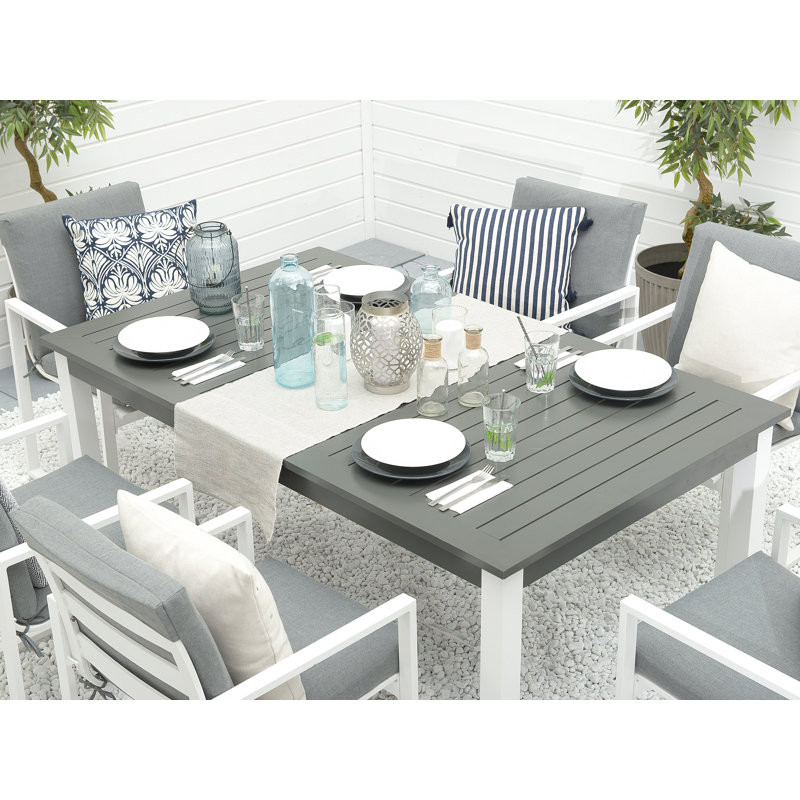 Stanfill Rectangular Metal Extendable Outdoor Dining Table , 168cm cm W 100cm cm D