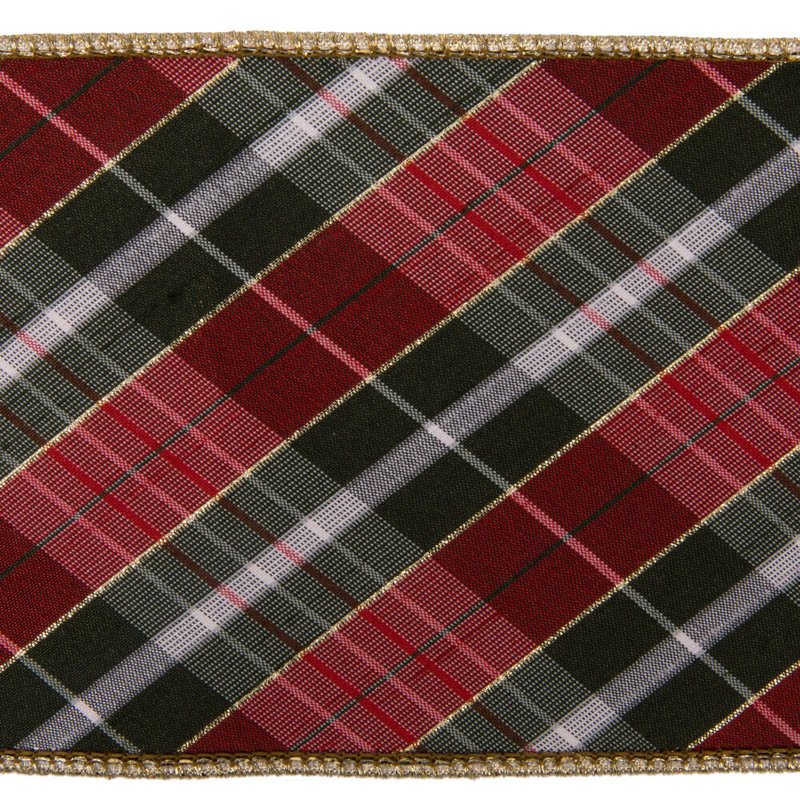 Ruban de Noël Gailann, H 4 po x l 180 po x P 4 po, Noir / rouge