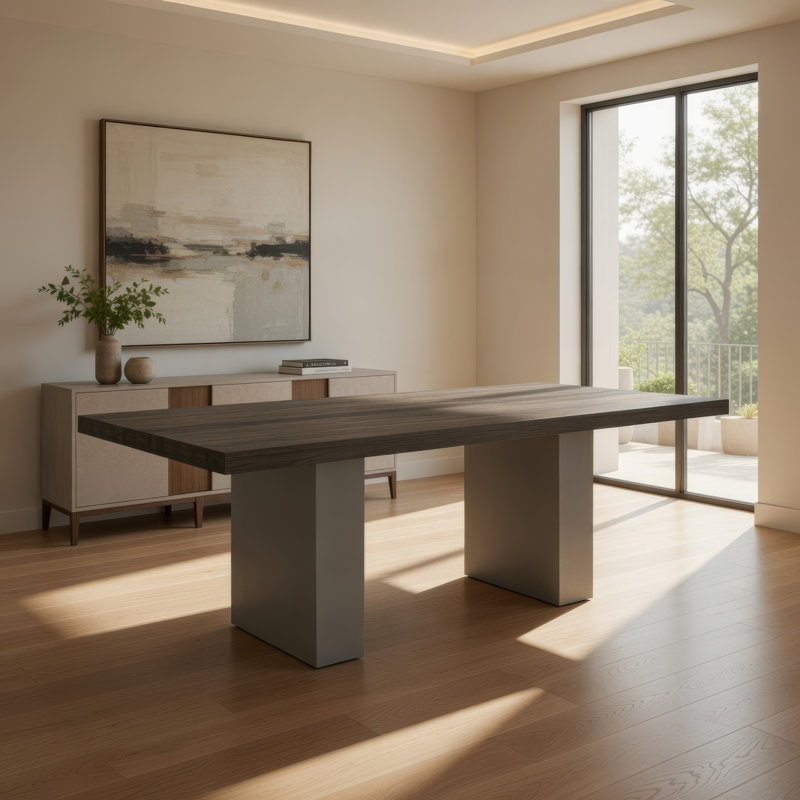 Cid Ari Dining Table, Rectangular Top, Gray
