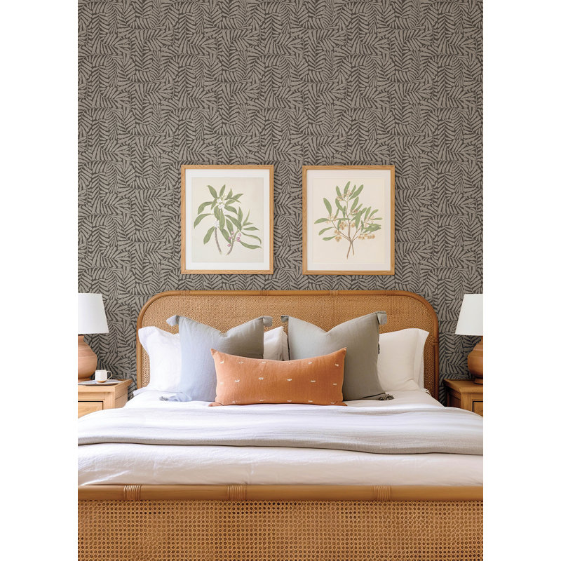 Gabriel Espresso Fern Wallpaper, Brown