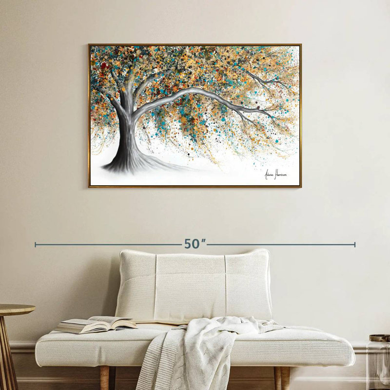 Arbre Western Breeze, Cadre flottant doré, 40 po x 27 po