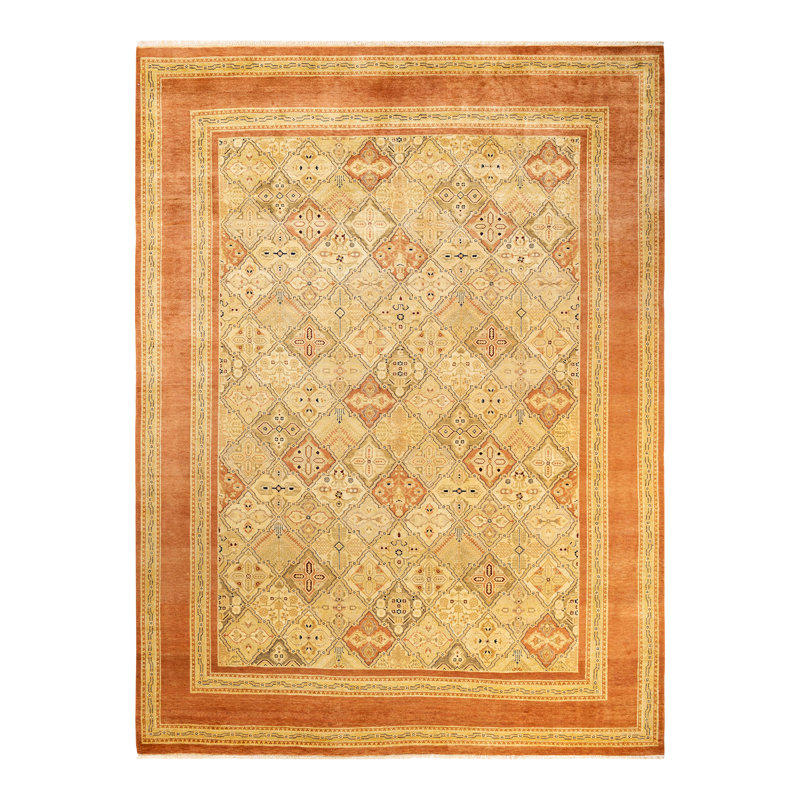 Tapis unique noué à la main 9 pi 2 po x 12 pi 1 po Corte Eclectic