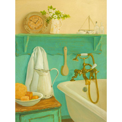 " The Bathroom Scene " Mixed Media Print