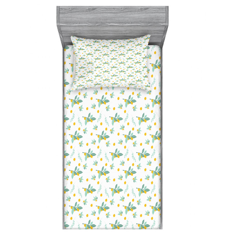 Microfiber Patterned Fitted Sheet, Twin XL Fitted Sheet with 1 Pillowcase
