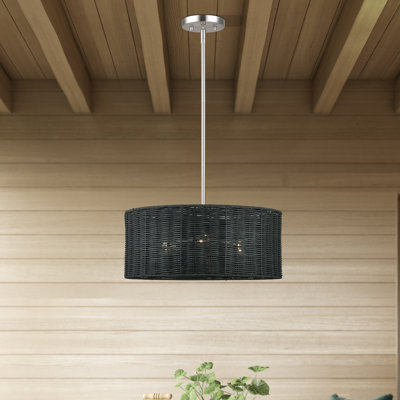 Weavington 3 Light Brushed Nickel Pendant Chandelier