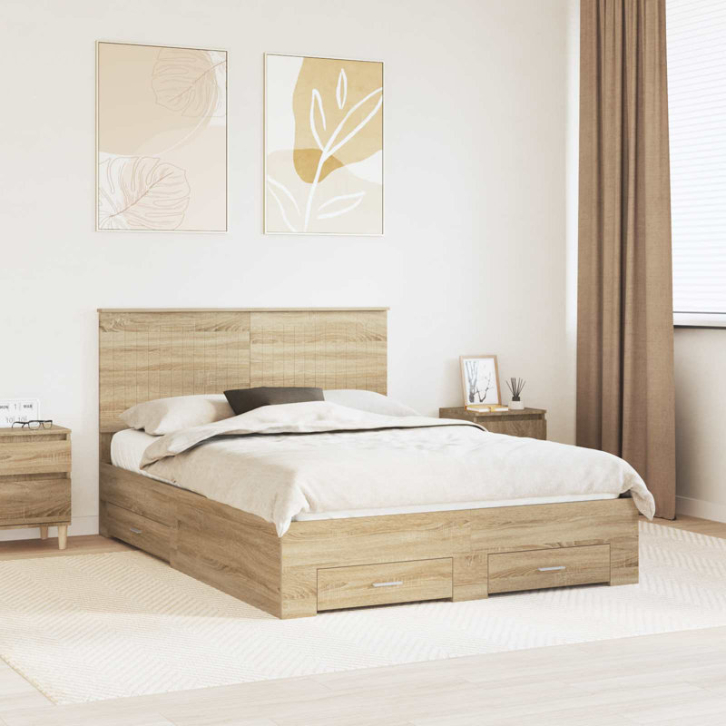 Bed Frame, Double (4'6), Sonoma Oak