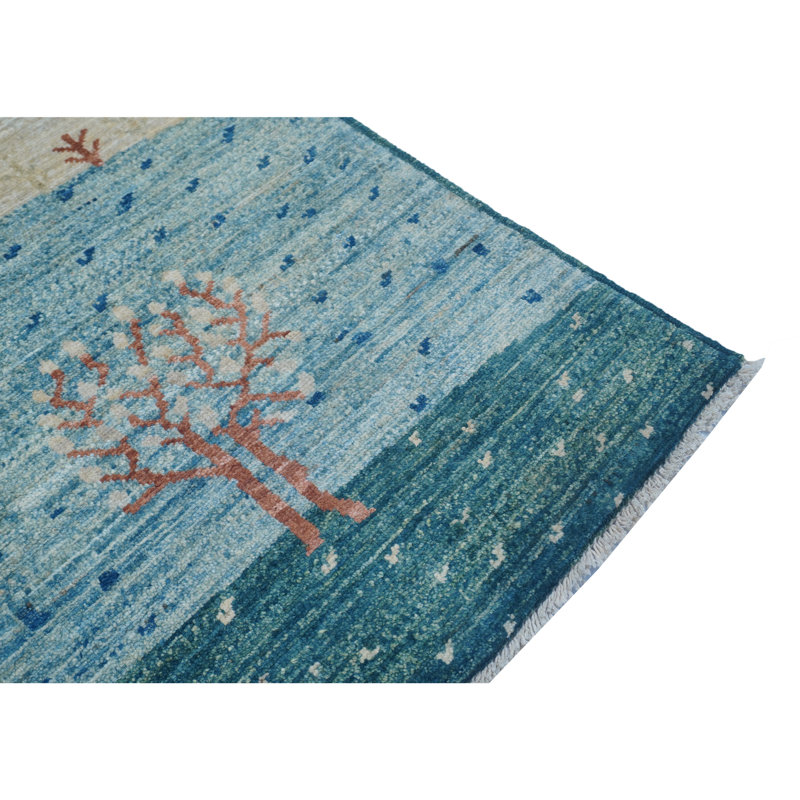 High-Quality Hand-Knotted Blue And Multi Area Rug