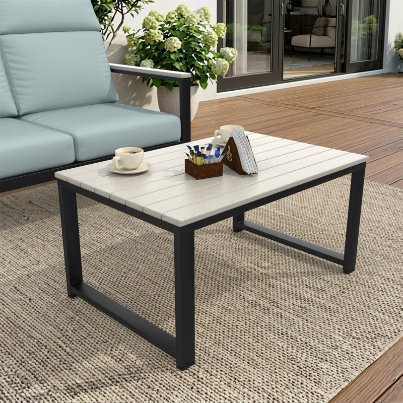 Townsend Metal Outdoor Coffee Table , 23.6'' in. W 35.4'' in. D, White